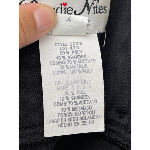 Blondie Nites Vintage 90s Gown - Glamorous Black Velvet & Silver Shimmer Maxi - Picture 11 of 11